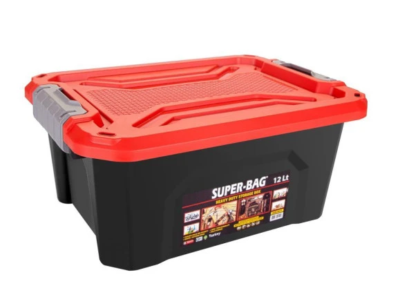 Super-Bag Saklama Kutusu Renkli Kapaklı   12lt