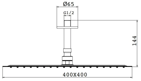 Eca Banyo İnce Kare Tepe Duş Başlığı 40X40 102145015 - Resim 2