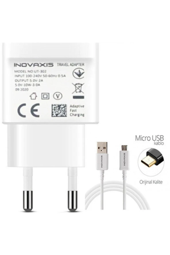 Inovaxis Xiaomi 3amper Adaptör Şarj Cihazı 1metre Mikro Usb Hızlı Data & Şarj Kablosu