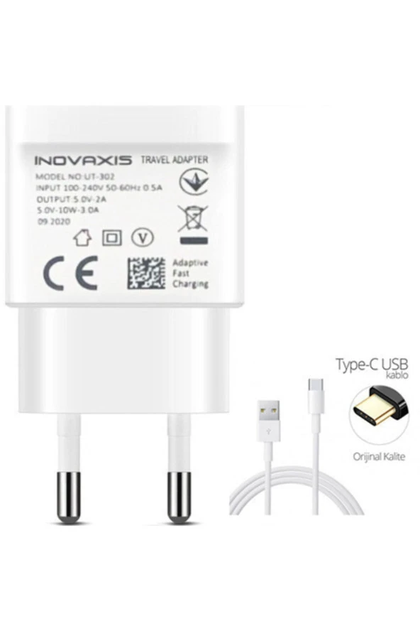 Inovaxis Samsung 2 Amper Adaptör Şarj Cihazı + 2metre Type-c Hızlı Data & Şarj Kablosu