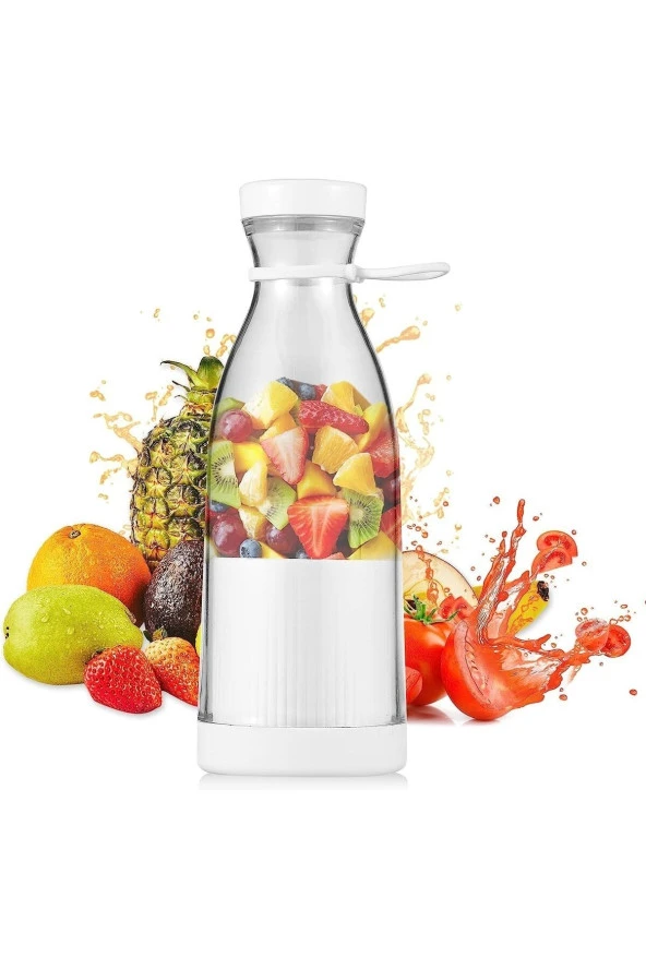 Inovaxis 420ML. ŞARJLI TAŞINABİLİR KABLOSUZ SMOOTHİE MİLKSHAKE BEBEK MAMASI VE MEYVE SIKACAĞI EL BLENDERI