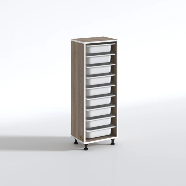 Kenzlife sepetli mutfak dolabı ruberu crd 122x45x30 banyo oyuncak çamaşır beyaz 9 lu sepet - Resim 3