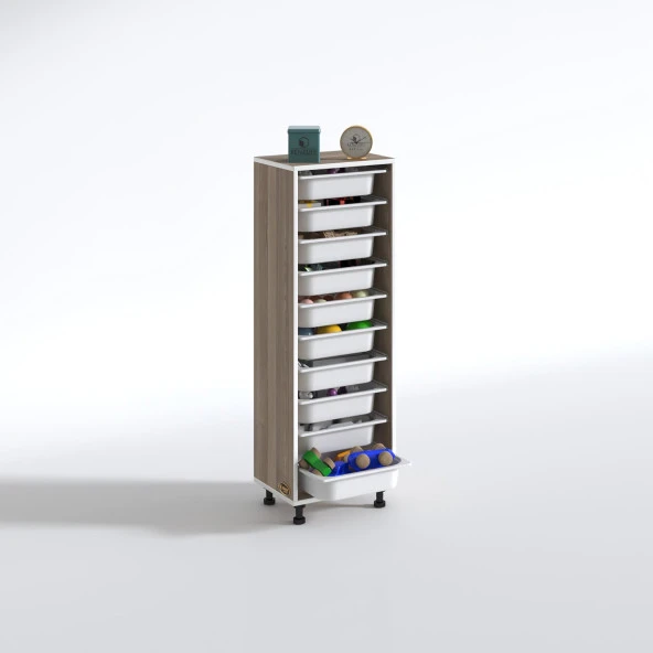 Kenzlife sepetli mutfak dolabı ruberu crd 134x45x30 banyo oyuncak çamaşır beyaz 10 lu sepet - Resim 2