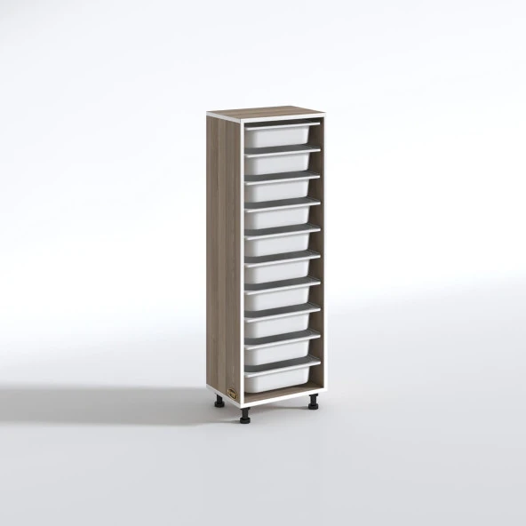 Kenzlife sepetli mutfak dolabı ruberu crd 134x45x30 banyo oyuncak çamaşır beyaz 10 lu sepet - Resim 3