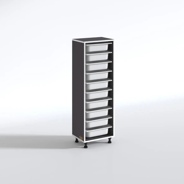 Kenzlife sepetli mutfak dolabı ruberu gri 134x45x30 banyo oyuncak çamaşır beyaz 10 lu sepet - Resim 3