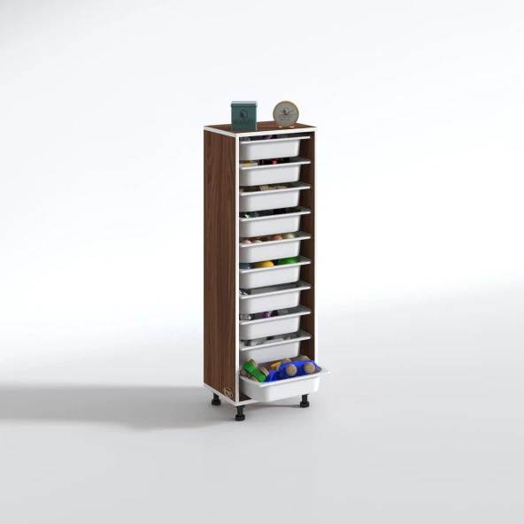 Kenzlife sepetli mutfak dolabı ruberu cvz 134x45x30 banyo oyuncak çamaşır beyaz 10 lu sepet - Resim 2