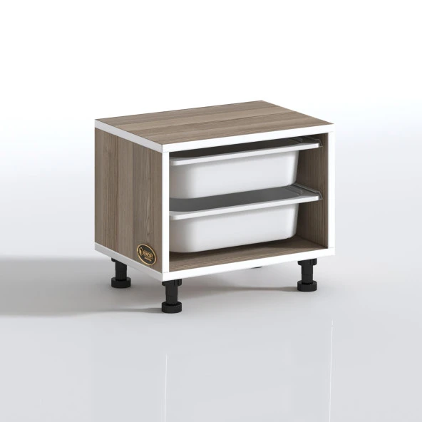 Kenzlife sepetli mutfak dolabı ruberu crd 038x45x30 banyo oyuncak çamaşır beyaz 2 li sepet - Resim 3