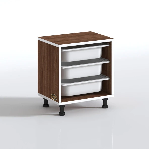 Kenzlife sepetli mutfak dolabı ruberu cvz 050x45x30 banyo oyuncak çamaşır beyaz 3 lü sepet - Resim 3