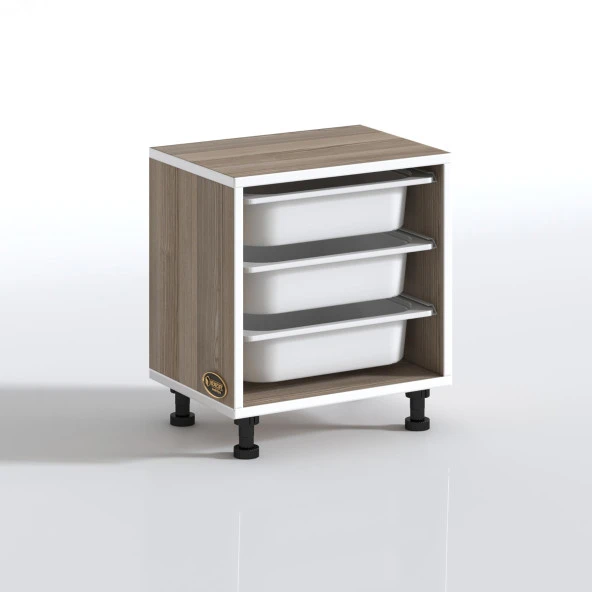 Kenzlife sepetli mutfak dolabı ruberu crd 050x45x30 banyo oyuncak çamaşır beyaz 3 lü sepet - Resim 3