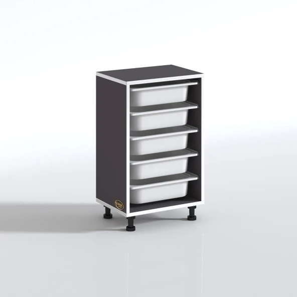 Kenzlife sepetli mutfak dolabı ruberu gri 074x45x30 banyo oyuncak çamaşır beyaz 5 li sepet - Resim 3