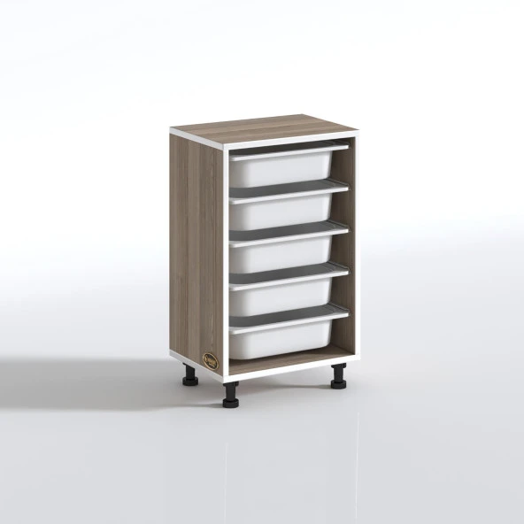 Kenzlife sepetli mutfak dolabı ruberu crd 074x45x30 banyo oyuncak çamaşır beyaz 5 li sepet - Resim 3