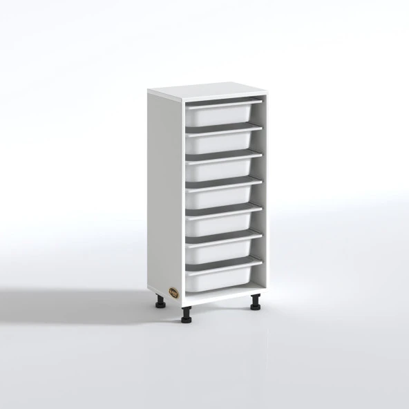 Kenzlife sepetli mutfak dolabı ruberu byz 098x45x30 banyo oyuncak çamaşır beyaz 7 li sepet - 3