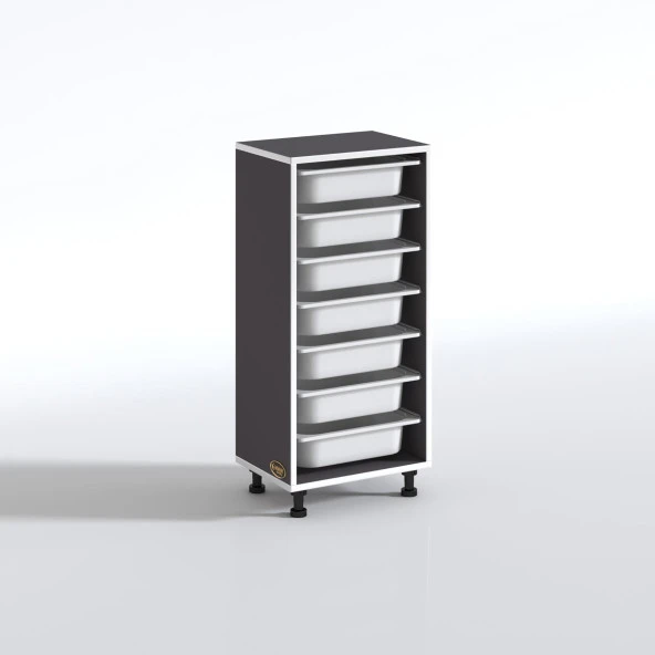 Kenzlife sepetli mutfak dolabı ruberu gri 098x45x30 banyo oyuncak çamaşır beyaz 7 li sepet - Resim 3