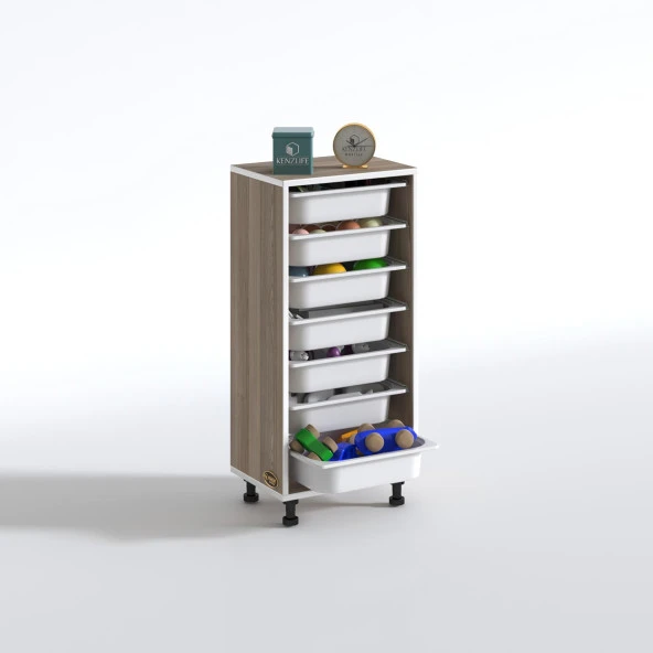 Kenzlife sepetli mutfak dolabı ruberu crd 098x45x30 banyo oyuncak çamaşır beyaz 7 li sepet - Resim 2