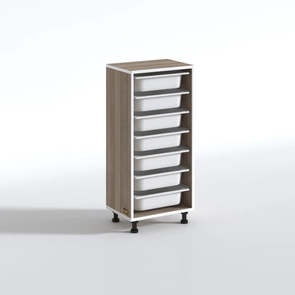 Kenzlife sepetli mutfak dolabı ruberu crd 098x45x30 banyo oyuncak çamaşır beyaz 7 li sepet - Resim 3