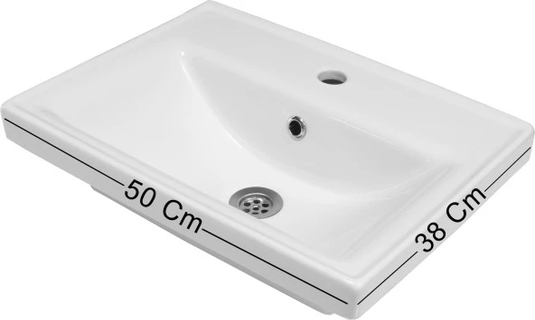 Karen Banyo Kemer 50 Cm,Lavabolu,Aynalı,Banyo Dolabı,Mat Antrasit,Lavabo Dahil - 4