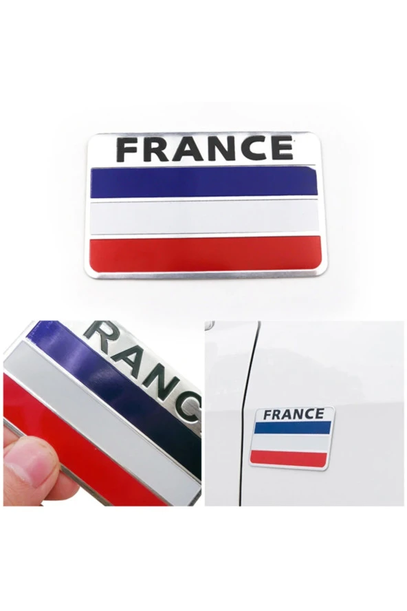Sticker58  France Fransa Bayrak Arma Sticker Esnek Yapışkanlı