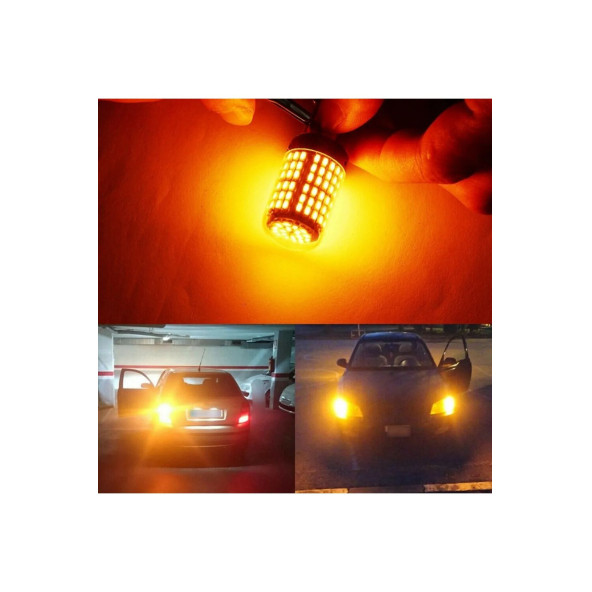 14083  Oto Led Sinyal Ampulü Py21w Tak Kullan Ürün Turuncu