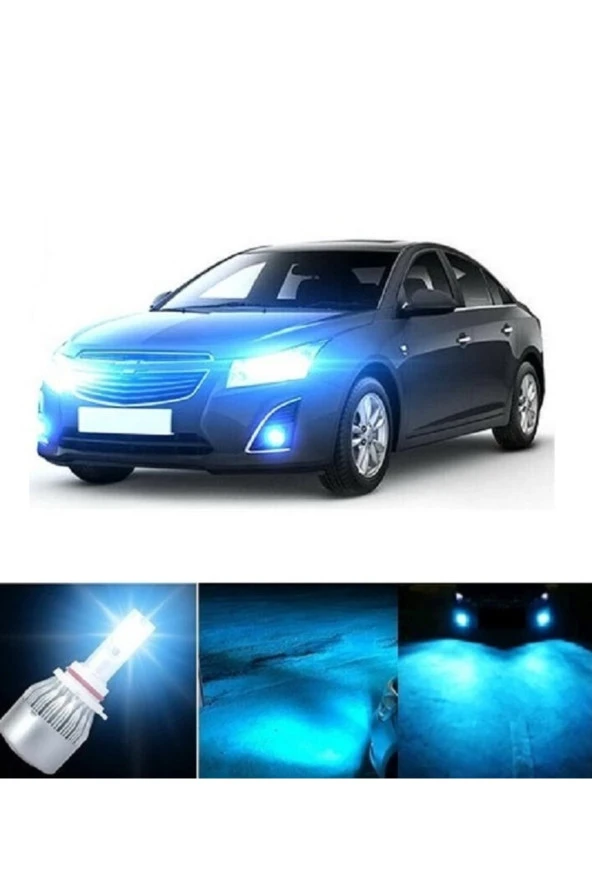 11202  Chevrolet Cruze H4 Buz Mavisi Led Xenon Oto Ampulü Kısa Uzun Şimşek Etkili
