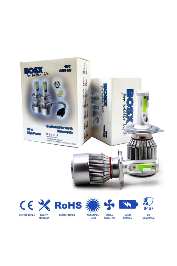 11173  H7 Led Xenon Far Led Zenon Ampulü Buz Mavi Yeni Nesil Şimşek Etkili Bosx - 1
