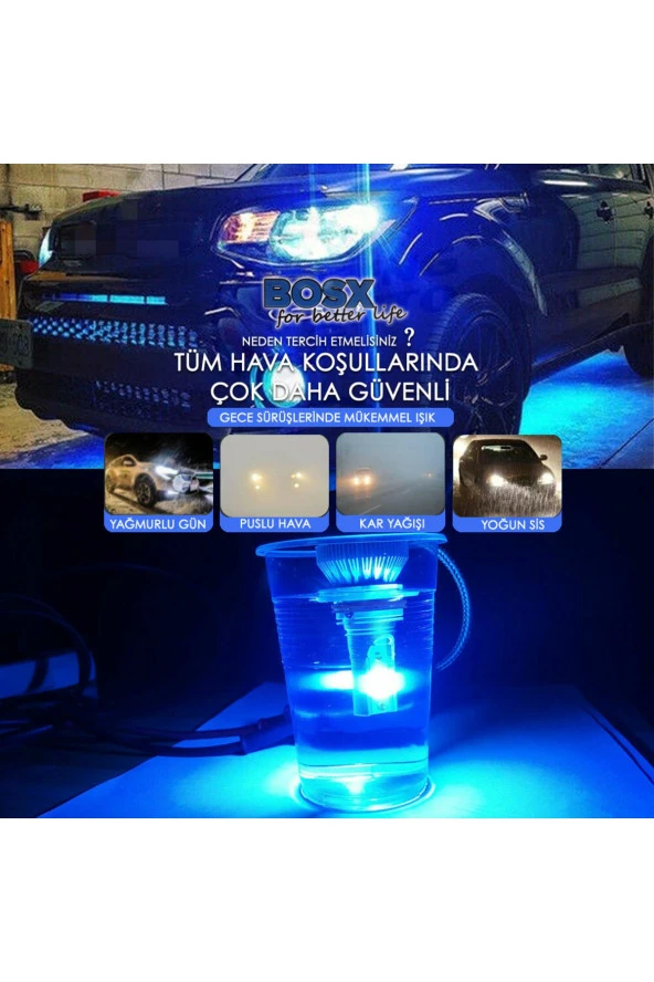 11173  H7 Led Xenon Far Led Zenon Ampulü Buz Mavi Yeni Nesil Şimşek Etkili Bosx - 4