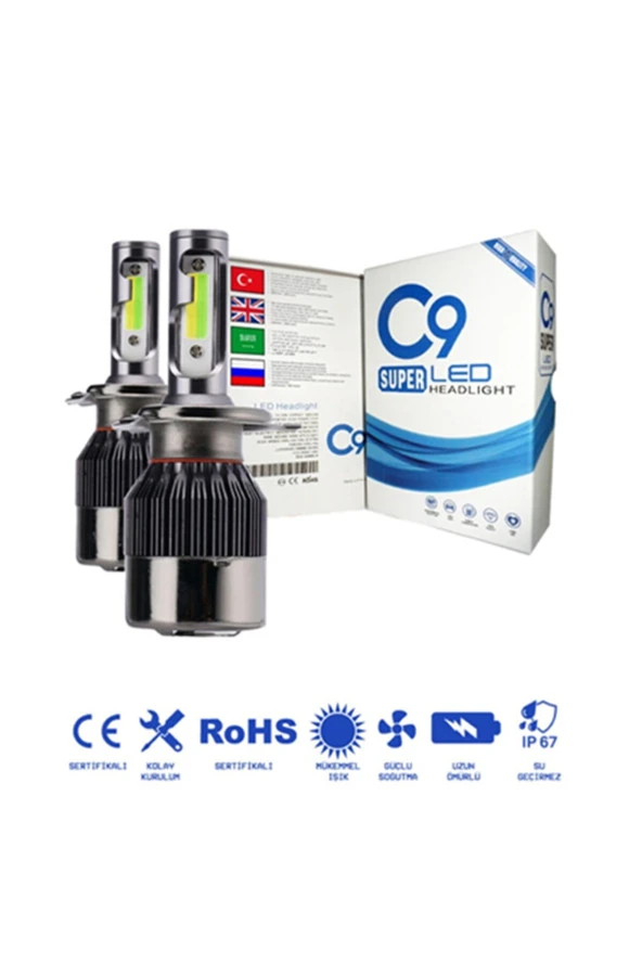 11094 H11 Trio Led Xenon Far Led Zenon Ampulü Buz Mavi Beyaz Gün Işığı Yeni Nesil Şimşek Etkili