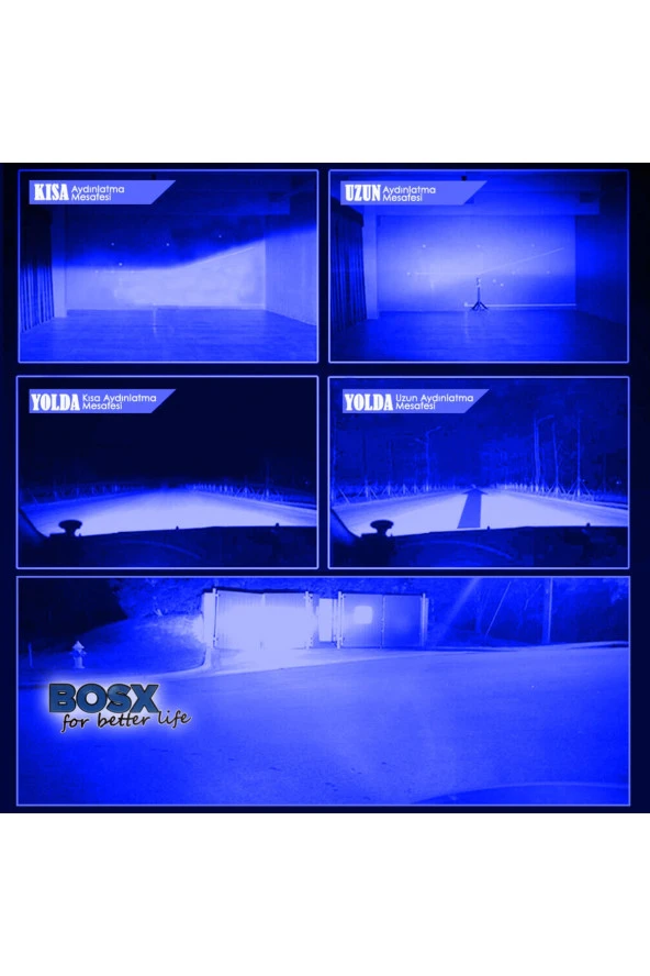 11187 9005 Led Xenon Far Led Zenon Ampulü Deli Mavi Yeni Nesil Şimşek Etkili Bosx - 4