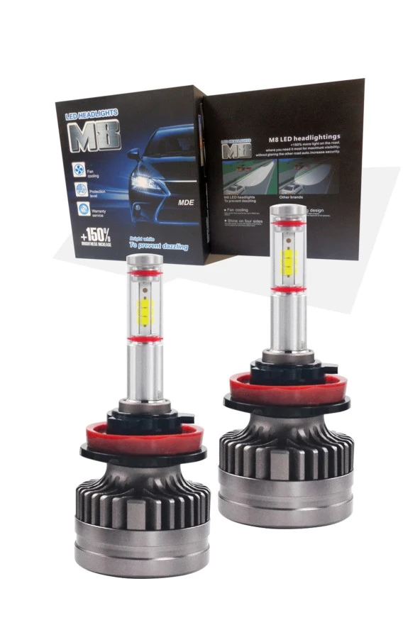 11014 Led 360 M8 H11 Full Power Csp 360° Led Xenon Far Ampulü 100 Canbus 12000lm