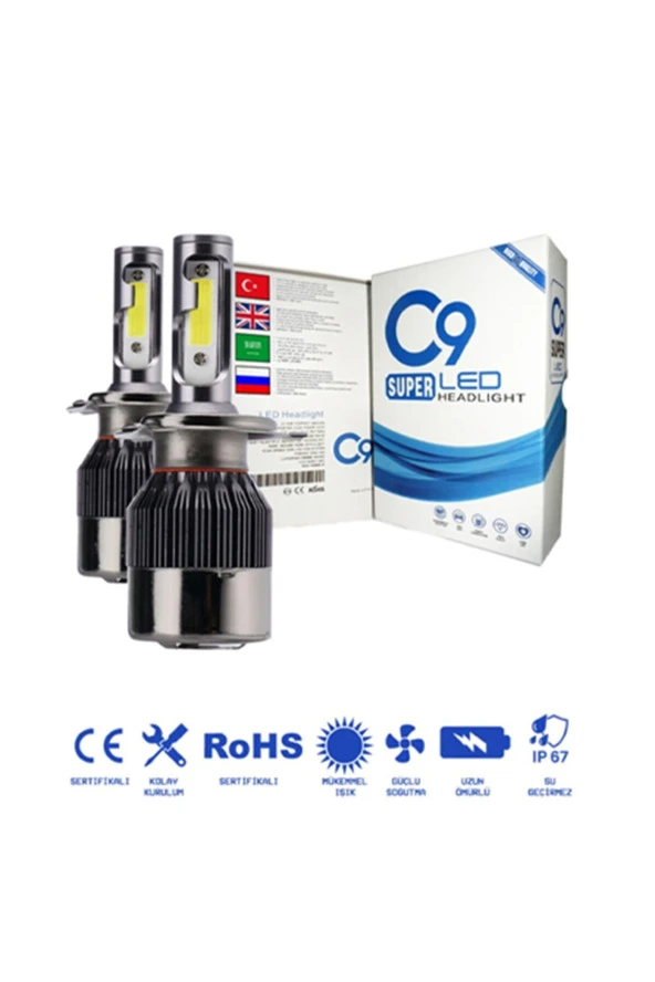 11142  H4 Led Xenon Far Led Zenon Ampulü Beyaz Yeni Nesil Şimşek Etkili