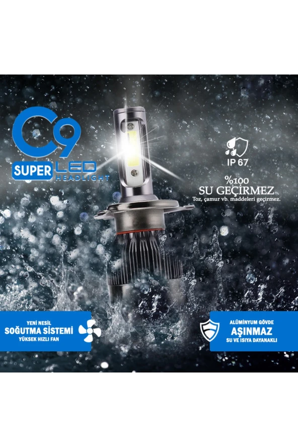 11147 9005 Led Xenon Far Led Zenon Ampulü Beyaz Yeni Nesil Şimşek Etkili - 5