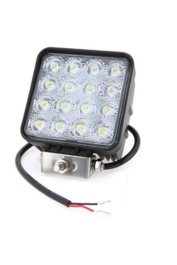 41290  16 Led Kare Çalışma Lambası 12v-24v Uyumlu 48w Off Road Sis Farı Marka 18 1030 Su Geçirmez