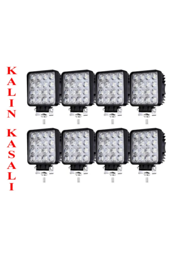 41290-A8  Led Çalışma Lambası Kalın Kasa Sis Lambası Metal Soğutma Led Traktör Lamba Offroad Lamba 8 Adet