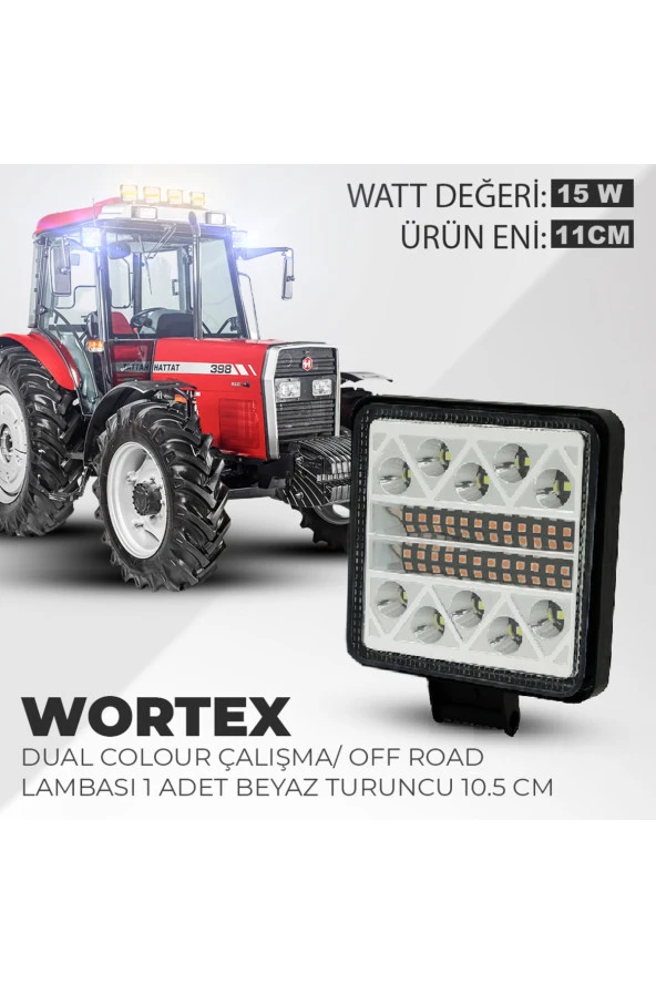 41560  Dual Colour Wortex Çalışma ve Off Road Lambası Beyaz - Turuncu 10.5 Cm