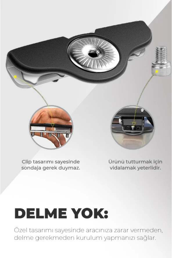 91004  Kaput Üstü Montaj Aparatı Delme Çizme Yapmaz Off Road Led Lamba Çalışma Lambası - 4