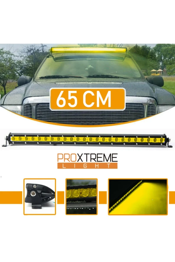41102  Cree 24 Led 72w Yayıcı Delici Ince Sarı Off Road Led Bar 65cm