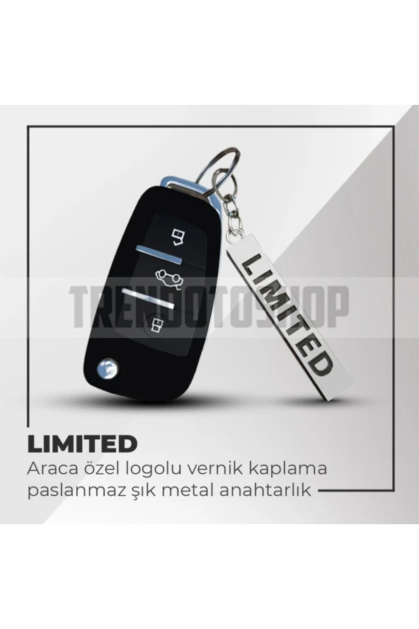 62054  Limited Uyumlu Paslanmaz Metal Anahtarlık Siyah