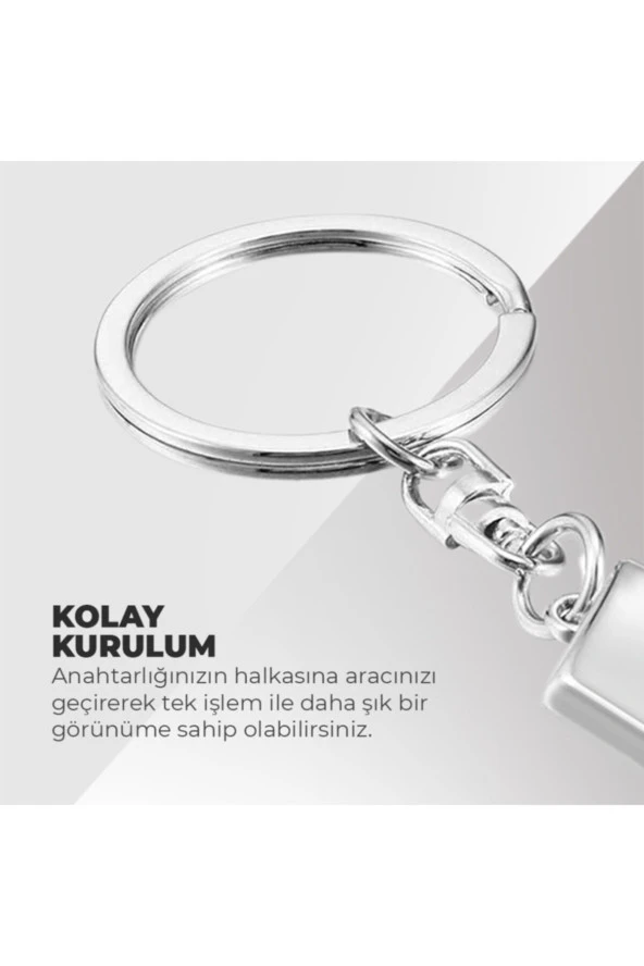 62088  Rall Art Uyumlu 3d Metal Paslanmaz Metal Araç Otomotiv Anahtarlığı