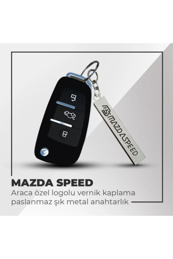 62064  Mazda Speed Uyumlu 3d Metal Paslanmaz Metal Araç Otomotiv Anahtarlığı - Siyah