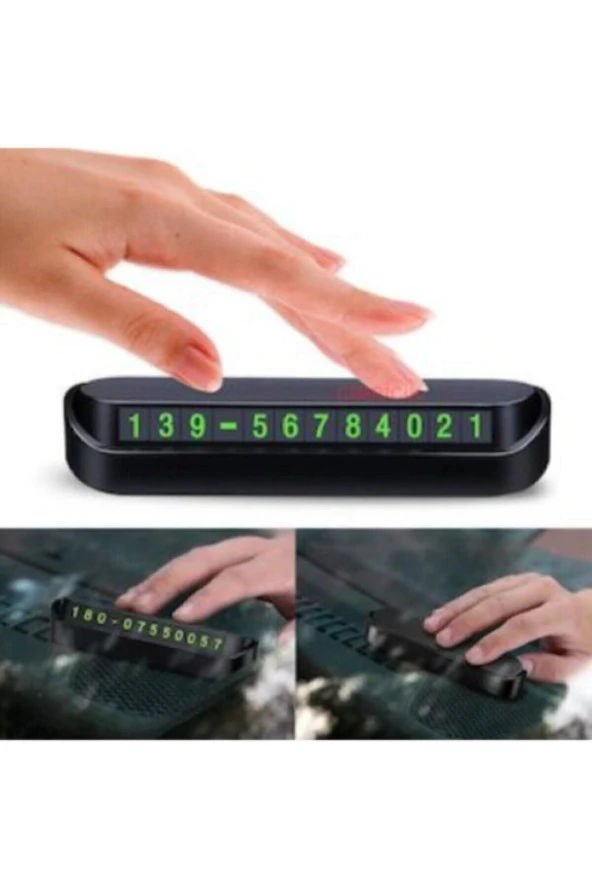 61342  Araba Park Numaratörü Araç Içi Torpido Üstü Açılır Kapanır Neon Telefon Numarası Bırakma