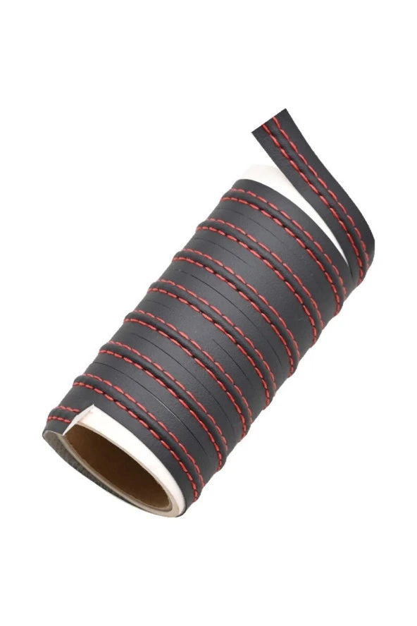 61075 8 Metre Deri Trim Fitili Kırmızı Dikişli - 4