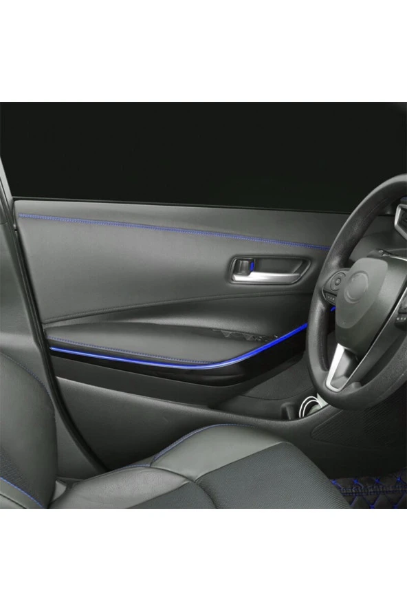 61078 8 Metre Deri Trim Fitili Mavi Dikişli - 4