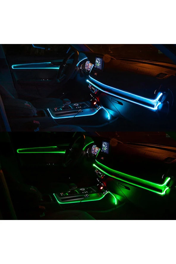 21302 Rgb Araç Içi Atmosfer Ambiyans Ip Neon Torpido Led 5 Metre usb girişli - 3
