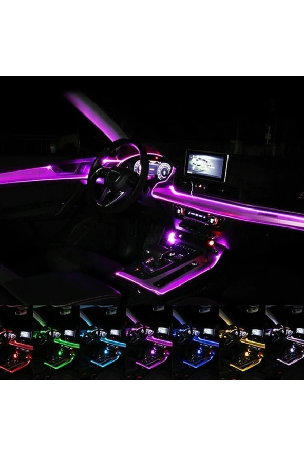 21302 Rgb Araç Içi Atmosfer Ambiyans Ip Neon Torpido Led 5 Metre usb girişli - 4