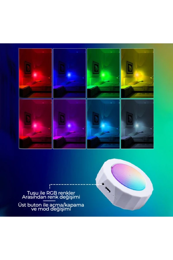 21150  Rgb Mıknatıslı Dokunmatik Led Atmosfer Lamba