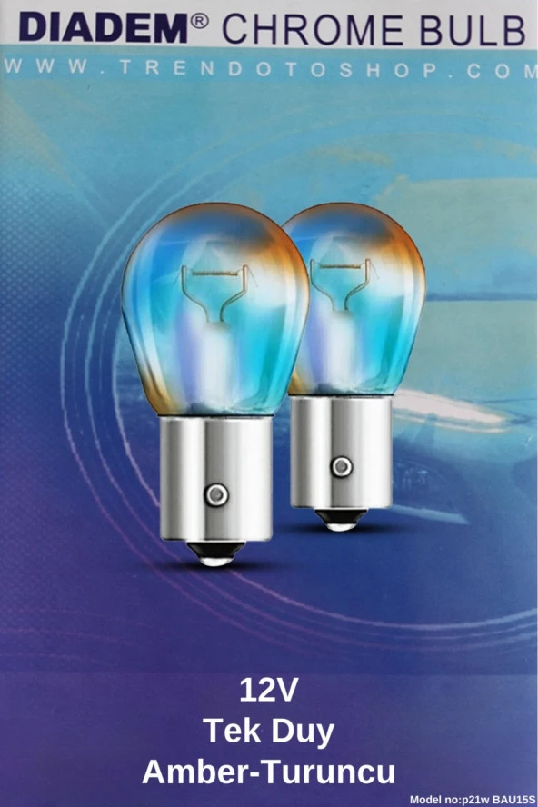 14099 Dıadem 12 Volt Py21w 93 Chrome Desıgn Turuncu amber ışık