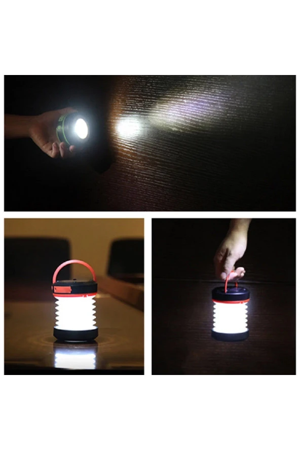 21291 Usb Şarj Özellikli Solar Akordeon Beyaz Led Kamp Lambası