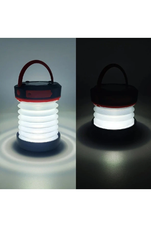 21290 Usb Şarj Özellikli Solar Akordeon Beyaz Led Kamp Lambası - 2
