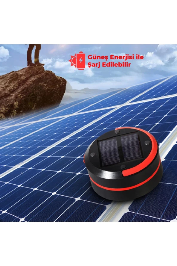 21290 Usb Şarj Özellikli Solar Akordeon Beyaz Led Kamp Lambası - 3
