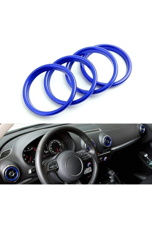 63252  Audi A3 Havalandırma Halkası Alüminyum Mavi