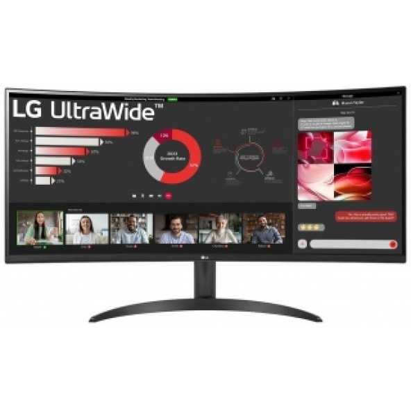 LG UltraWide 34WR50QC-B 34" 5 ms WQHD Curved Monitör - 1